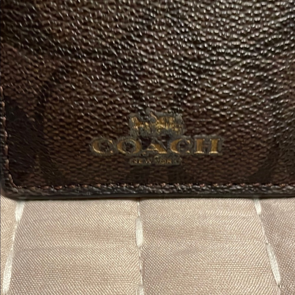 Coach Black and Brown Leather Card Holder - Picture 3 of 7